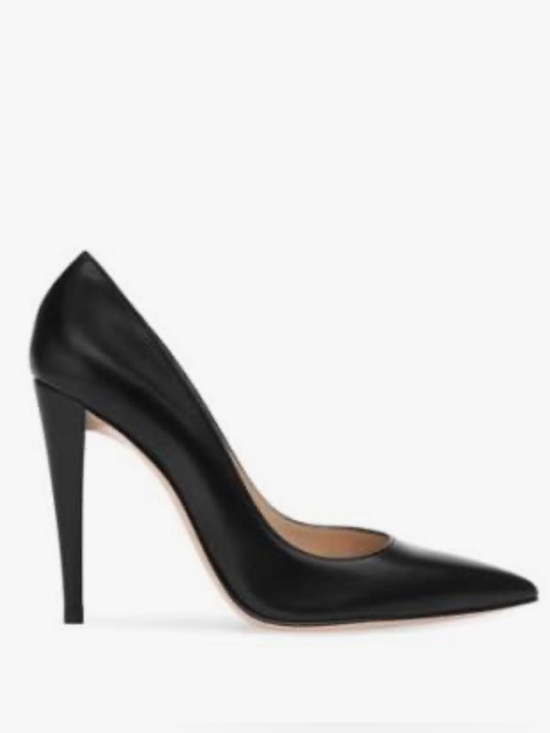 Gianvito Rossi Shoes - Gianvito Rossi Scarlett Black Leather Stiletto Pumps - Size 40 EU